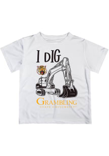 Vive La Fete Grambling State Tigers Toddler White Excavator Short Sleeve T-Shirt