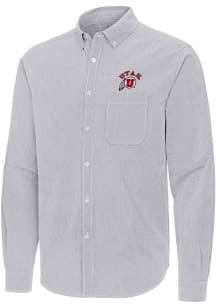 Antigua Utah Utes Mens Ash Porter Long Sleeve Dress Shirt