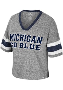 Colosseum Michigan Wolverines Womens Grey Grimmerie Short Sleeve T-Shirt