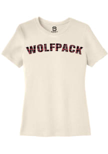 Summit Sportswear NC State Wolfpack Womens Natural Plaid Wolfpack Short Sleeve T-Shirt