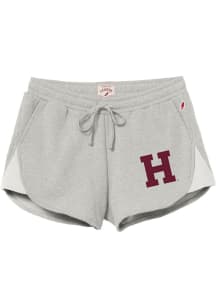 Harvard Crimson Womens Grey Reverse Fleece Shorts