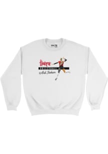 Andi Jackson Nebraska Cornhuskers Mens White Illustrated Crew Player Crew