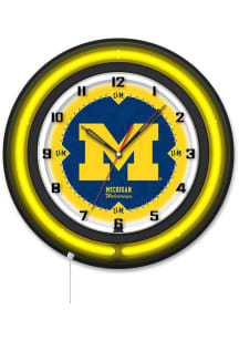 Michigan Wolverines 19in Neon Wall Clock