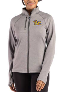 Cutter and Buck Pitt Panthers Womens Graphite Peshastin Long Sleeve Full Zip Jacket