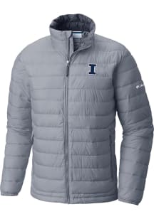 Mens Illinois Fighting Illini Columbia Mens Powder Lite Heavyweight Jacket - Grey
