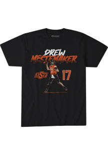Drew Mestemaker Oklahoma State Cowboys Black NIL Name and Number Pose Short Sleeve Fashion Player..