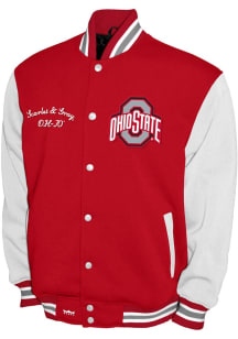 Ohio State Buckeyes Mens Red Varsity Fleece Light Weight Jacket