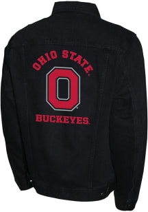 Ohio State Buckeyes Mens Black Western Denim Medium Weight Jacket