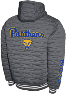 Pitt Panthers Mens Charcoal H-Quilt Hooded Fleece Long Sleeve Zip Fashion
