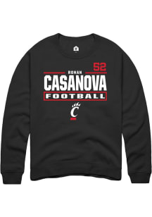 Ronan Casanova Cincinnati Bearcats Mens Black Football NIL Stacked Box Player Crew