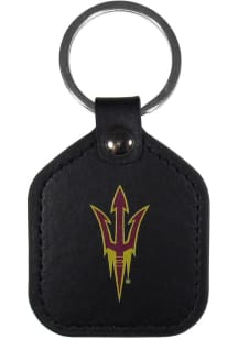 Arizona State Sun Devils Leather Square Keychain - Black