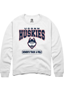 Summit Sportswear UConn Huskies Mens White Women's Track & Field Long Sleeve Crew Sweatshirt