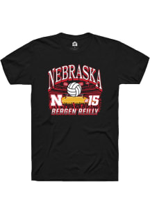 Bergen Reilly Nebraska Cornhuskers Black NIL Name Number Net Short Sleeve Player T Shirt