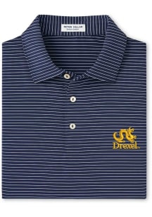 Peter Millar Drexel Dragons Mens Navy Blue Hemlock Short Sleeve Fashion Polo