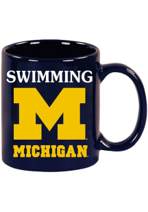 Michigan Wolverines 11 oz SWIMMING Ceramic Mug - Navy Blue