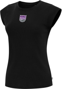 Antigua Sacramento Kings Womens Navy Blue Show Off Short Sleeve T-Shirt