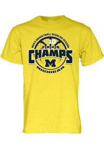 Blue 84 Michigan Wolverines Yellow 2026 Big Ten Men's Basketball Regular Season Champions Short Sl..