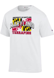 Champion Maryland Terrapins White Arch Flag Short Sleeve T Shirt