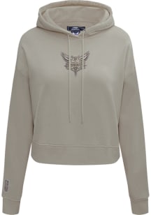 Pro Standard Charlotte Hornets Womens Brown Neutral Cropped Hooded Sweatshirt