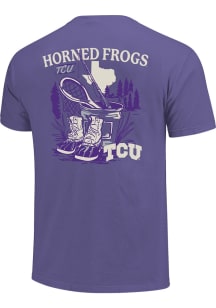 TCU Horned Frogs Purple Football Gone Fishing Short Sleeve T Shirt