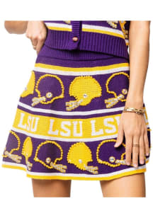 Queen of Sparkles LSU Tigers Womens Purple Rhinestone Helmet Stripe Skirt