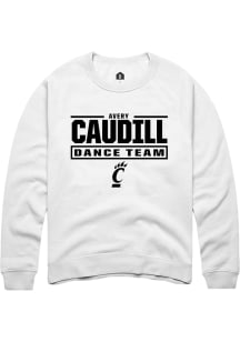 Avery Caudill Cincinnati Bearcats Mens White NIL Stacked Box Player Crew