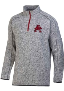 Champion Arkansas Razorbacks Mens Grey Arctic Fleece Long Sleeve Qtr Zip Pullover