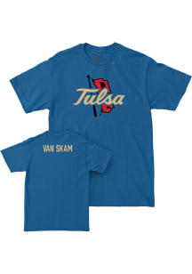 Riley Van Skam Tulsa Golden Hurricane Blue NIL Legacy Short Sleeve Player T Shirt