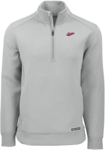 Cutter and Buck New Mexico State Aggies Mens Ash Vault Roam Long Sleeve Qtr Zip Pullover