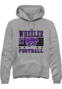 Ben Wheeler K-State Wildcats Mens Grey Football NIL Striped Player Hood