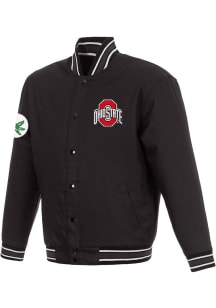 Ohio State Buckeyes Mens Black Poly Twill Medium Weight Jacket