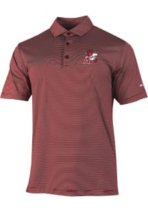 Columbia Arkansas Razorbacks Mens Crimson Double Hit Vault Short Sleeve Polo