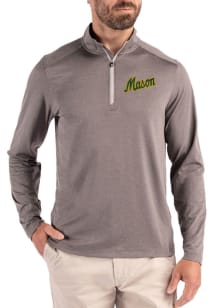 Cutter and Buck George Mason University Mens Graphite Vault Coastline Long Sleeve Qtr Zip Pullover