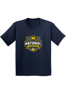 Michigan Wolverines Youth Navy Blue 2026 NCAA National Champions Short Sleeve T-Shirt