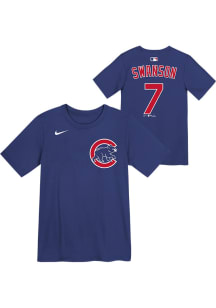 Dansby Swanson  Chicago Cubs Boys Blue Home NN Short Sleeve T-Shirt