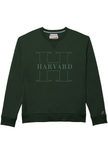Harvard Crimson Mens Green Block H Long Sleeve Fashion Sweatshirt