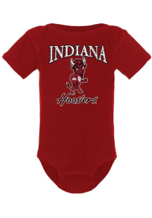 Summit Sportswear Indiana Hoosiers Baby Red Primary Logo Short Sleeve One Piece