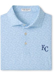 Peter Millar Kansas City Royals Mens Light Blue Bases Loaded Short Sleeve Fashion Polo