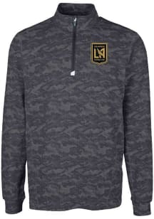Cutter and Buck Los Angeles FC Mens Black Traverse Camo Long Sleeve Qtr Zip Pullover