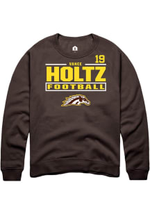 Vance Holtz Western Michigan Broncos Mens Brown Football NIL Stacked Box Player Crew