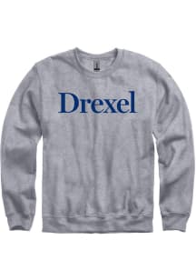 Drexel Dragons Mens Grey Rally Loud Long Sleeve Crew Sweatshirt