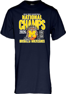 Blue 84 Michigan Wolverines Navy Blue 2026 Men's Basketball National Champions Net Short Sleeve T..