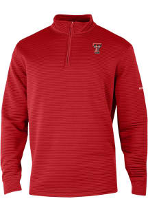 Columbia Texas Tech Red Raiders Mens Red Pack It Up Long Sleeve Qtr Zip Pullover