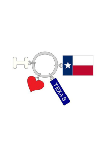 Texas I Love Texas Keychain - Blue