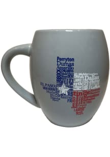 Texas Cities Barrel Ceramic Mug - Grey