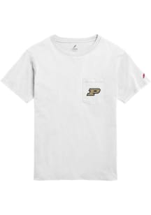 Purdue Boilermakers White All American Pocket Double Hit Short Sleeve T Shirt