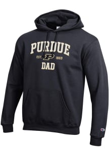 Champion Purdue Boilermakers Mens Black Est Date Dad Powerblend Long Sleeve Hoodie