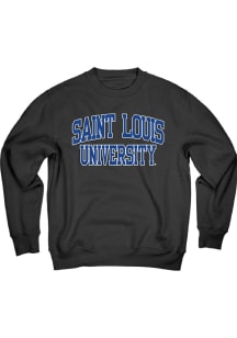 Blue 84 Saint Louis Billikens Mens Charcoal Twill Arch Name Long Sleeve Crew Sweatshirt