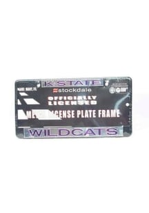 K-State Wildcats Black Metal License Plate Frame - Silver