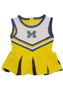 Little King Michigan Wolverines Baby Yellow Tackle Twill Sets Cheer Dress